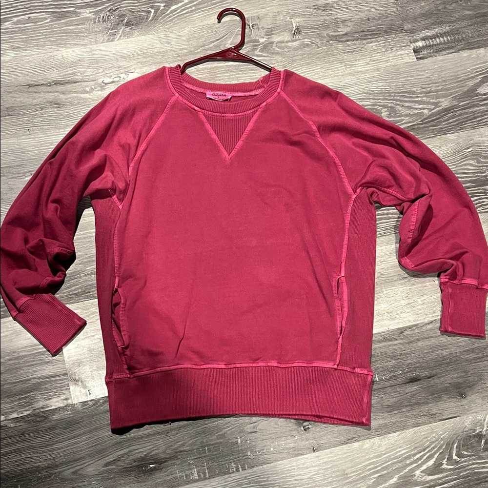 Zenana Outfitters Raspberry Crewneck Top